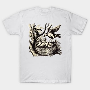 mother bird in the nest T-Shirt